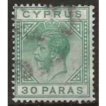 Cyprus 1923 SG88 30 Paras Green Fine Used . .