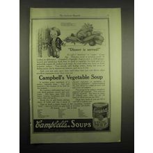 1918 Campbell's Vegetable Soup Ad - Dinner is Served