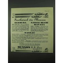 1932 Munson Lines Ad - Southward