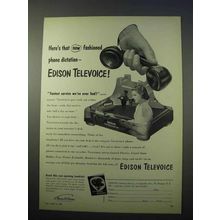 1953 Edison Televoice Phone Dictation Ad - Fashioned