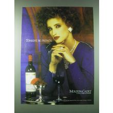 1989 Mouton-Cadet Bordeaux Wine Ad - Tonight, be French