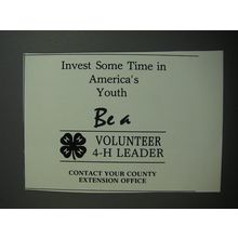 1989 4-H Club Ad - Invest some time in America's youth