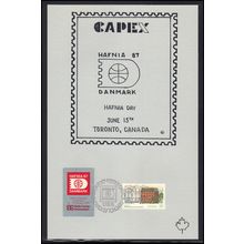 Card CAPEX '87 Hafnia Day June 15 Canada Stamp and Label Box0135