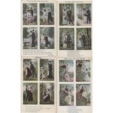 Romance Girl Always As Nice As You 4 x Antique Love Postcard s