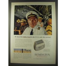 1956 Remington Rollectric Shaver Ad - He shaved his hidden beard in the U.S.A.