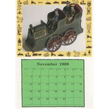 1940s Cast Iron Toy Car Carriage Hill Climber Calendar Postcard