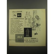 1956 BEA British European Airways Advertisement - When in Europe fly BEA
