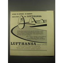 1956 Lufthansa Airlines Ad - Speed to Spring in Europe Non-stop via Lufthansa