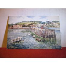 JETTY, ST. AUBIN'S, JERSEY, CHANNEL ISLES by E W Trick used postcard 1952 pm #