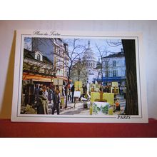 THE TERTRE SQUARE, MONTMARTRE, PARIS, FRANCE. used postcard 2001 pm #