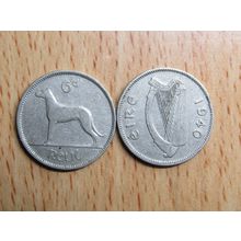 Ireland 1940 6d Sixpence Coin