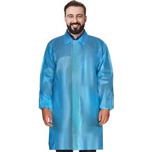 Disposable Lab Coats for Adults X-Large 41" Long, Pack of 40 Blue Medical PPE...