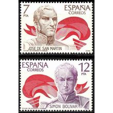 España. 1978. Mi # 2381 / 82. Libertadores de America. San Martin. Bolivar