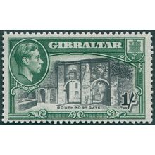 Gibraltar 1942 1s black & green Perf 13 SG127b unused