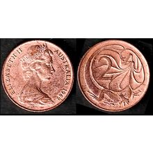 Australia Two Cent 1969 Used, Coin Frilled neck-lizard 2c QE II