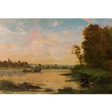 summer-morning-on-the-oise-1869 Poster Canvas Movie Film Print A0 A1 A2 A3 A4 A5
