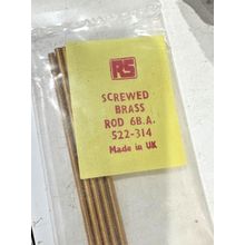One 6BA Screwed Threaded Brass Rod Studding x 12" (1 foot)