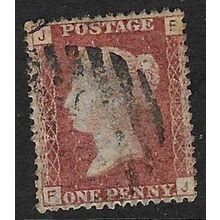GB 1858 QUEEN VICTORIA 1d RED PLATE 201 USED SG43 / 44 " FJ "