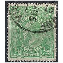 Australia 1914 SG20 1/2d Bright Green Fine Used . . .