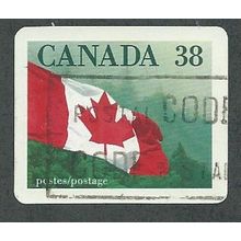 CAN 1989 38c (S/A) 'CANADIAN FLAG AND FOREST'(IMPERFED) FINE USED (EBID41-607)