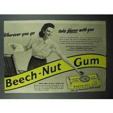 1940 Beech-Nut Gum Ad - Take Flavor With You