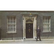 Policeman At Downing Street House Of Commons Parliament 1970s Postcard
