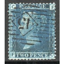 sg45 2d BLUE plate 7 fine used " F C " (BLUES)