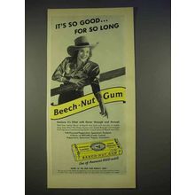 1940 Beech-Nut Gum Ad - So Good For So Long - Cowgirl