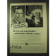 1948 U.S.F.&G. Insurance Ad - Stop Burglary Losses