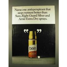 1977 Ban Deodorant Ad - Stops Wetness Better