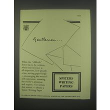 1949 Spicers Writing Papers Ad - Gentlemen