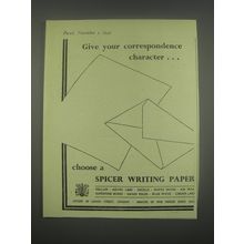 1949 Spicers Writing Papers Ad - Give your correspondence character