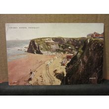 CRIGGA SANDS, NEWQUAY, CORNWALL. used antique postcard by Valentine 1925 pm /