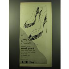 1950 I.Miller Evins Shoes Ad - Wouldn't you know Vivid Scotch Plaid
