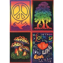 CND Peace Love Greenpeace Style 4x Hippy Postcard s