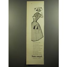 1952 Jane Engel Dress Ad - A fine line distinguishes this urbane dress to wear