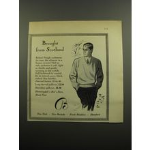 1955 Bloomingdale's Robert Pringle Cashmere Sweater Ad - Brought from Scotland