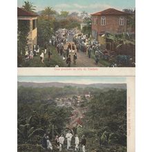 Sao Thome Tome Trindade 2x African Guided Tour Procissao Postcard s