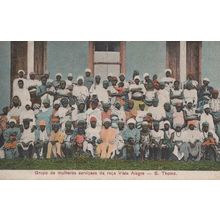 Sao Thome Tome Grupo De Mulheres Servicaes Africa Old Postcard