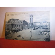 RAILWAY STATION , OSTEND, OSTENDE, Belgium unused antique postcard =