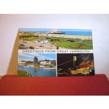 multiview, GREAT YARMOUTH, NORFOLK used postcard by J Salmon. 1976 pm =