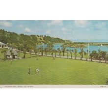 Mooragh Park Bowling Sports Green Players Isle Of Man Postcard