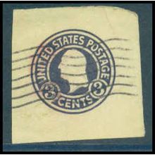 Used U437 2c George Washington Fine Cut Square WA3022