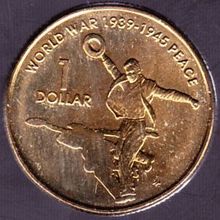 2005 Australia 1 Dollar coin End of WWII 60th Anniversary