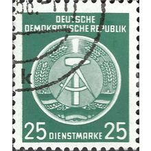 DDR, Offiicial, Hammer and Compass, opal green 1954, 25pf, #6