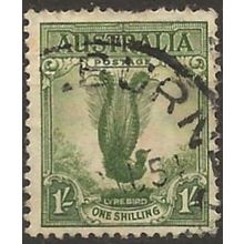 Australia 1932 SG140 1/- Green Superb Lyrebird Good/Fine Used..