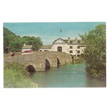 NEWBY BRIDGE, CUMBRIA. LAKE DISTRICT. used postcard by NPO unfranked 4d stamp =