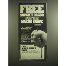 1981 Schick Super II Razor Ad - For the macho shave