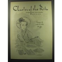1949 Charles of the Ritz Face Powder Ad - Charles of the Ritz weighs your powder