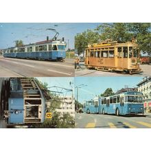 Zurich Hegibachplatz Hauptbahnhof Bus Tram 4x Switzerland Postcard s